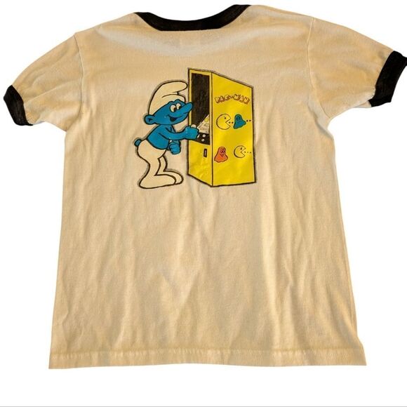 PAC Man & Smurf vintage graphic T-shirt - Picture 1 of 8